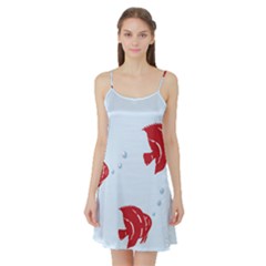 Fish Red Sea Water Swimming Satin Night Slip