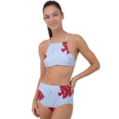 Fish Red Sea Water Swimming High Waist Tankini Set