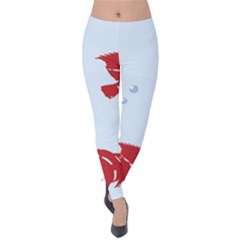 Fish Red Sea Water Swimming Velvet Leggings