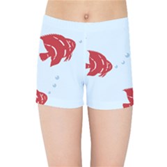 Fish Red Sea Water Swimming Kids  Sports Shorts