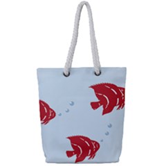 Fish Red Sea Water Swimming Full Print Rope Handle Tote (small)