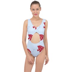 Fish Red Sea Water Swimming Center Cut Out Swimsuit