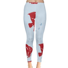 Fish Red Sea Water Swimming Inside Out Leggings