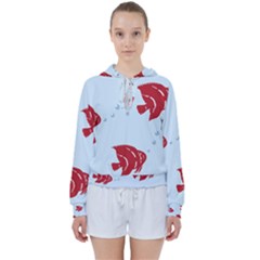 Fish Red Sea Water Swimming Women s Tie Up Sweat by HermanTelo