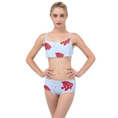 Fish Red Sea Water Swimming Layered Top Bikini Set by HermanTelo