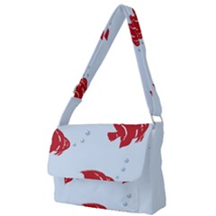 Fish Red Sea Water Swimming Full Print Messenger Bag by HermanTelo