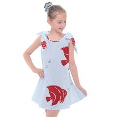 Fish Red Sea Water Swimming Kids  Tie Up Tunic Dress by HermanTelo