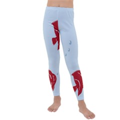 Fish Red Sea Water Swimming Kids  Lightweight Velour Leggings by HermanTelo