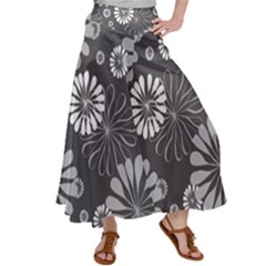 Floral Pattern Satin Palazzo Pants