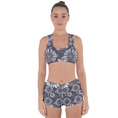 Floral Pattern Racerback Boyleg Bikini Set