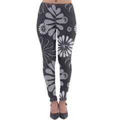 Floral Pattern Lightweight Velour Leggings