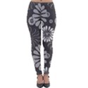 Floral Pattern Lightweight Velour Leggings View1