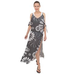 Floral Pattern Maxi Chiffon Cover Up Dress