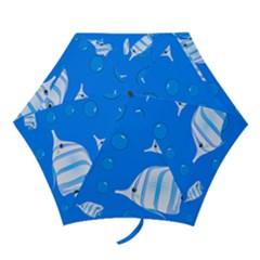 Fish School Bubbles Underwater Sea Mini Folding Umbrellas by HermanTelo