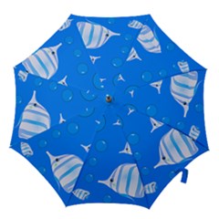 Fish School Bubbles Underwater Sea Hook Handle Umbrellas (small) by HermanTelo