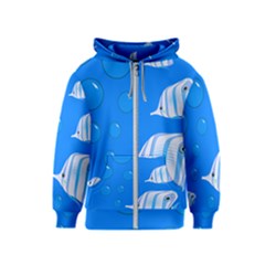 Fish School Bubbles Underwater Sea Kids  Zipper Hoodie