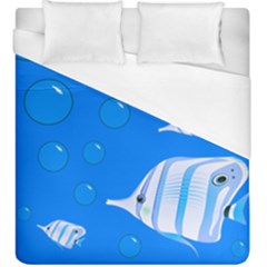 Fish School Bubbles Underwater Sea Duvet Cover (king Size)