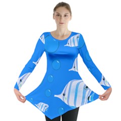 Fish School Bubbles Underwater Sea Long Sleeve Tunic 