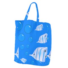 Fish School Bubbles Underwater Sea Giant Grocery Tote