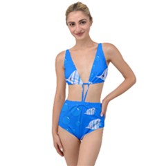 Fish School Bubbles Underwater Sea Tied Up Two Piece Swimsuit