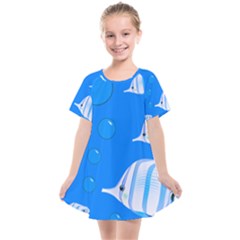 Fish School Bubbles Underwater Sea Kids  Smock Dress by HermanTelo