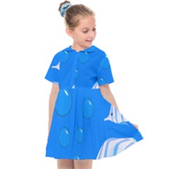 Fish School Bubbles Underwater Sea Kids  Sailor Dress