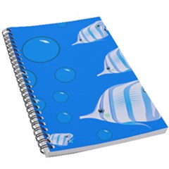 Fish School Bubbles Underwater Sea 5 5  X 8 5  Notebook