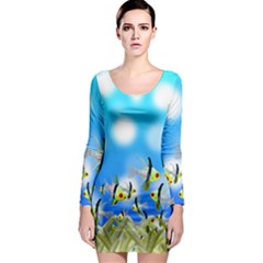 Fish Underwater Sea World Long Sleeve Bodycon Dress by HermanTelo