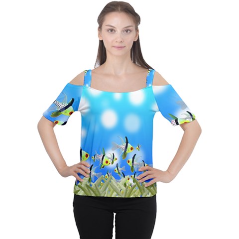 Fish Underwater Sea World Cutout Shoulder Tee by HermanTelo