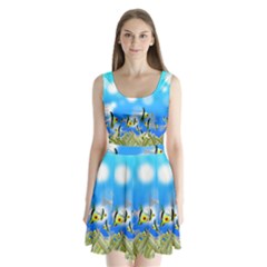 Fish Underwater Sea World Split Back Mini Dress 