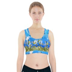 Fish Underwater Sea World Sports Bra With Pocket