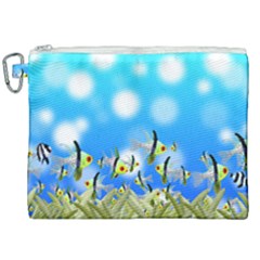 Fish Underwater Sea World Canvas Cosmetic Bag (xxl) by HermanTelo