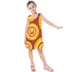 Floral Abstract Background Texture Kids  Sleeveless Dress