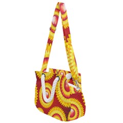 Floral Abstract Background Texture Rope Handles Shoulder Strap Bag