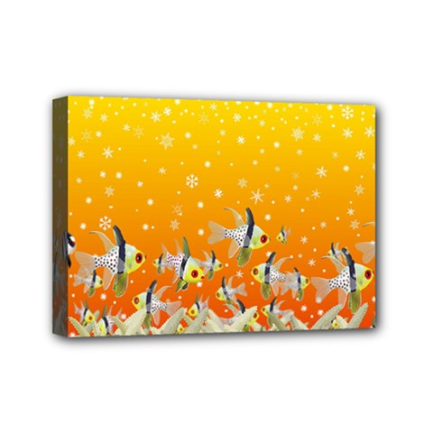 Fish Snow Coral Fairy Tale Mini Canvas 7  X 5  (stretched) by HermanTelo