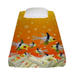 Fish Snow Coral Fairy Tale Fitted Sheet (single Size) by HermanTelo