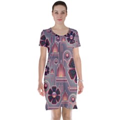 Floral Flower Stylised Short Sleeve Nightdress