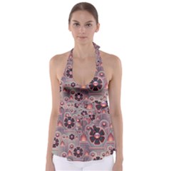 Floral Flower Stylised Babydoll Tankini Top