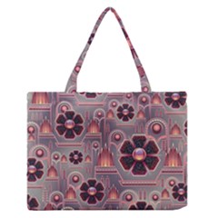 Floral Flower Stylised Zipper Medium Tote Bag