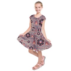 Floral Flower Stylised Kids  Short Sleeve Dress