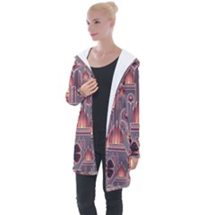 Floral Flower Stylised Longline Hooded Cardigan