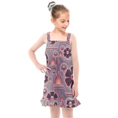 Floral Flower Stylised Kids  Overall Dress