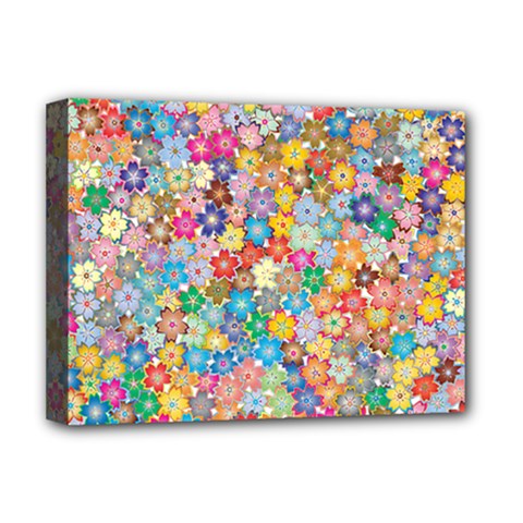 Floral Flowers Abstract Art Deluxe Canvas 16  X 12  (stretched) 