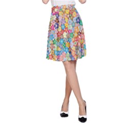 Floral Flowers Abstract Art A-line Skirt