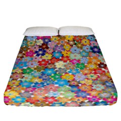 Floral Flowers Abstract Art Fitted Sheet (california King Size)