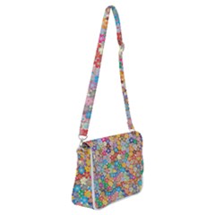 Floral Flowers Abstract Art Shoulder Bag With Back Zipper