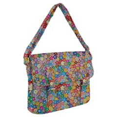 Floral Flowers Abstract Art Buckle Messenger Bag