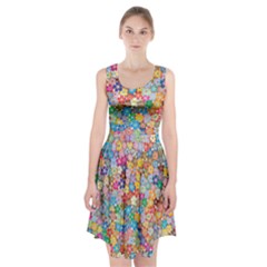 Floral Flowers Abstract Art Racerback Midi Dress