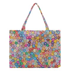 Floral Flowers Abstract Art Medium Tote Bag