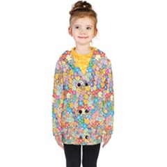 Floral Flowers Abstract Art Kids  Double Breasted Button Coat